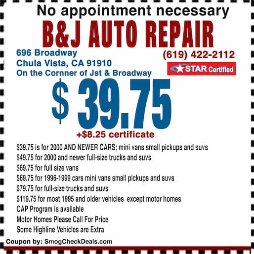 Smog Check Coupon Chula Vista